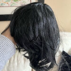 Black Shoulder Length Straight Hair Wig